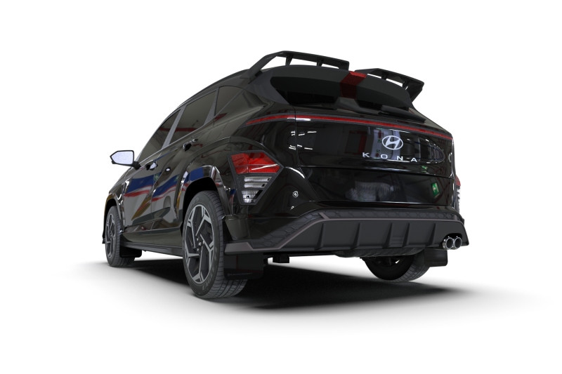 Rally Armor 24-25 Hyundai Kona N Line Black UR Mud Flap - Metallic Black Logo - MF103-UR-BLK-MBK