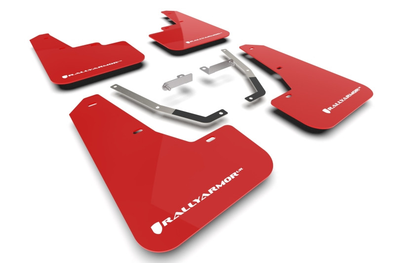 Rally Armor 24-25 Subaru Crosstrek Red UR Mud Flap White Logo - MF106-UR-RD-WH
