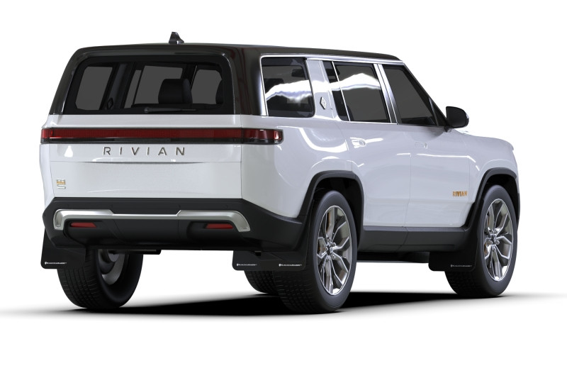 Rally Armor 22-25 Rivian R1S Black UR Mud Flap w/Red Logo - MF108-UR-BLK-RD