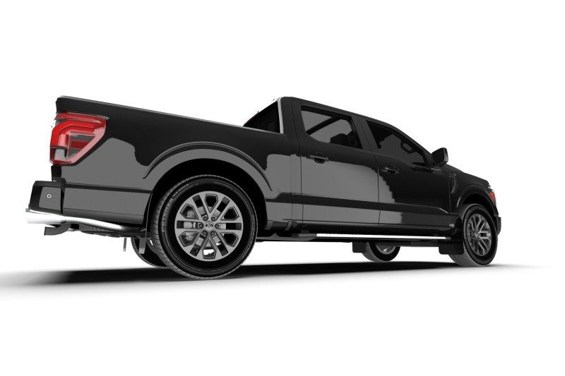 Rally Armor 21-25 Ford F-150 (Excl. Raptor) Black UR Mud Flap w/White Logo - MF115-UR-BLK-WH