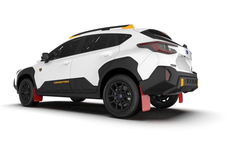 Rally Armor 24-25 Subaru Crosstrek (Wilderness Only) Red UR Mud Flap W/Black Logo - No Drilling Req - MF116-UR-RD-BLK