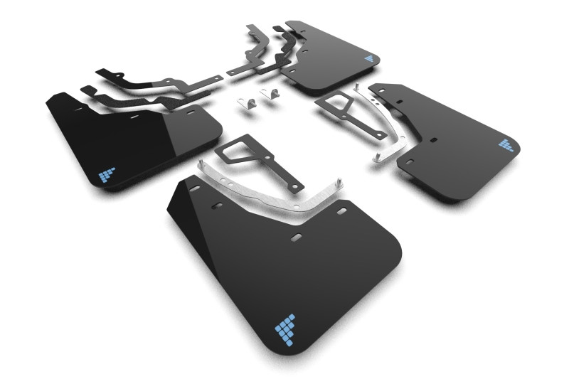 Rally Armor 2025 Hyundai Ioniq 5 N Black UR Mud Flap Light Blue Battery Logo - MF117-BAT-BLK-PBL