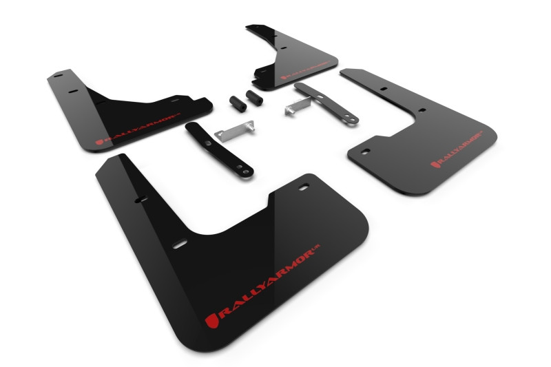 Rally Armor 24-25 Hyundai Elantra Black Mud Flap Red Logo - MF119-UR-BLK-RD