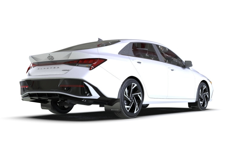 Rally Armor 24-25 Hyundai Elantra Black Mud Flap Red Logo - MF119-UR-BLK-RD