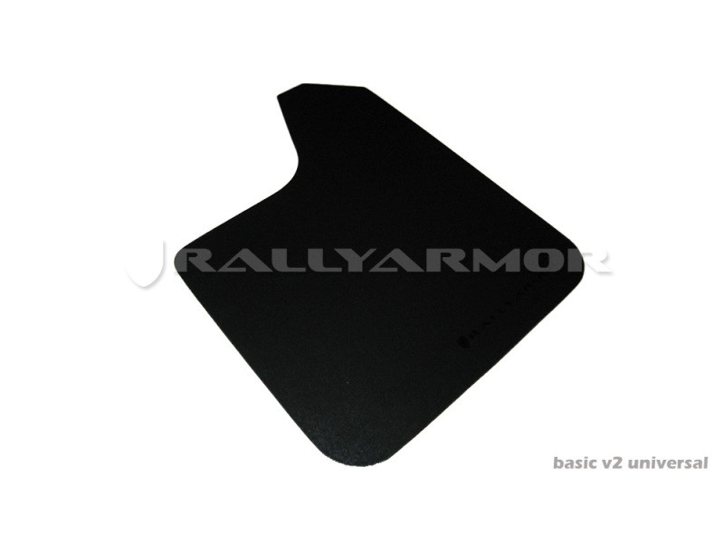 Rally Armor Universal Fit (No Hardware) Basic Black Mud Flap w/ Blue Logo - MF12-BAS-BL