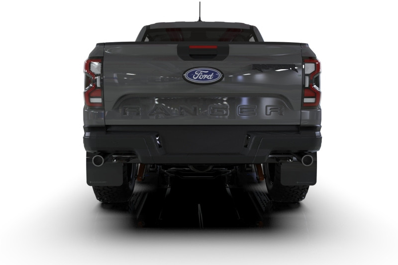 Rally Armor 23-25 Ford Ranger Raptor Black UR Mud Flap Grey Logo - MF123-UR-BLK-GRY