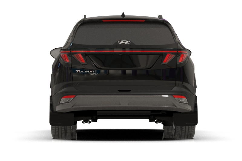 Rally Armor 2025 Hyundai Tucson ICE XRT Black UR Mud Flap - Metallic Black Logo - MF125-UR-BLK-MBK