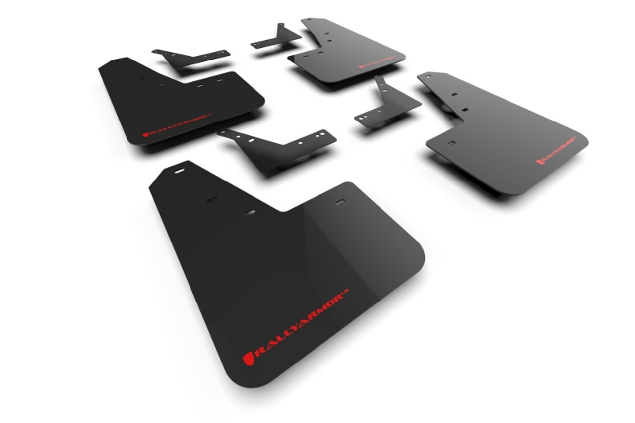 Rally Armor 21-25 Dodge Ram 1500 TRX Black UR Mud Flap - Red Logo - MF128-UR-BLK-RD