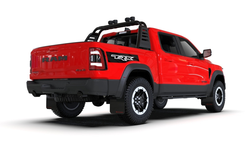 Rally Armor 21-25 Dodge Ram 1500 TRX Black UR Mud Flap - White Logo - MF128-UR-BLK-WH