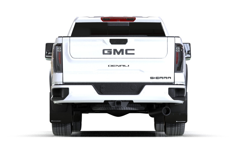 Rally Armor 20-25 GMC Sierra 2500/3500 HD Denali Black Mud Flap w/Metallic Black Logo - MF131-BLK-MBK