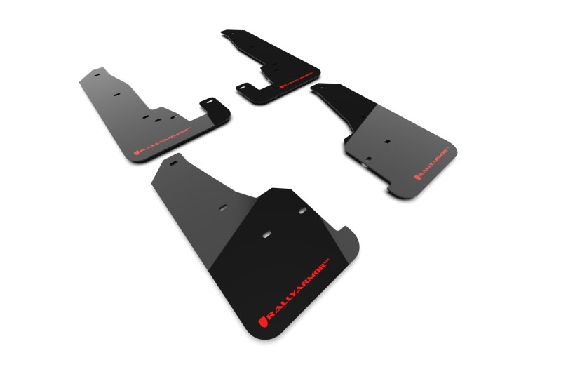 Rally Armor 18-22 Jeep Grand Cherokee SRT Trackhawk Black UR Mud Flap - Red Logo - MF134-UR-BLK-RD