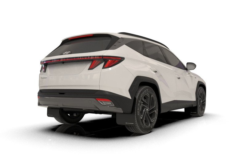 Rally Armor 2025+ Hyundai Tucson (Excl. ICE & XRT) Black UR Mud Flap w/ Dark Grey Logo - MF135-UR-BLK-DGRY
