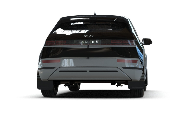 Rally Armor 2025 Hyundai Ioniq 5 PE Black UR Mud Flap - Metallic Black Logo - MF137-UR-BLK-MBK