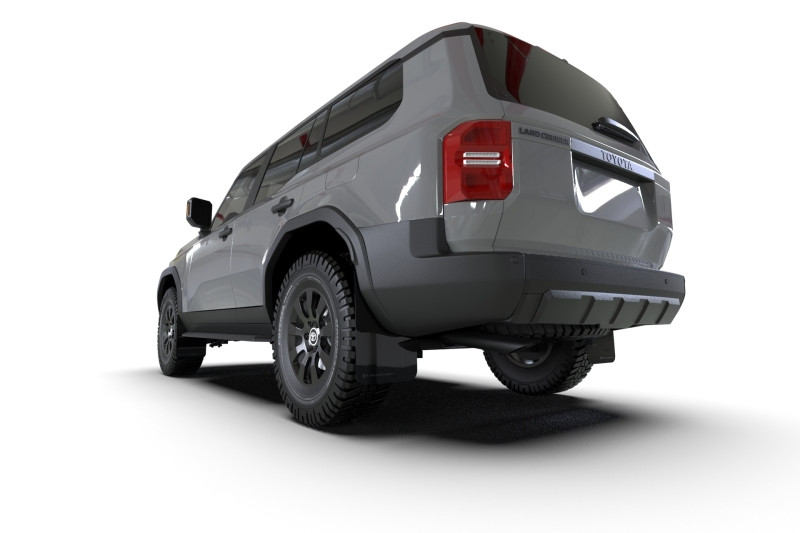 Rally Armor 22-25 Toyota Land Cruiser Black UR Mud Flap Metallic Black Logo - MF138-UR-BLK-MBK