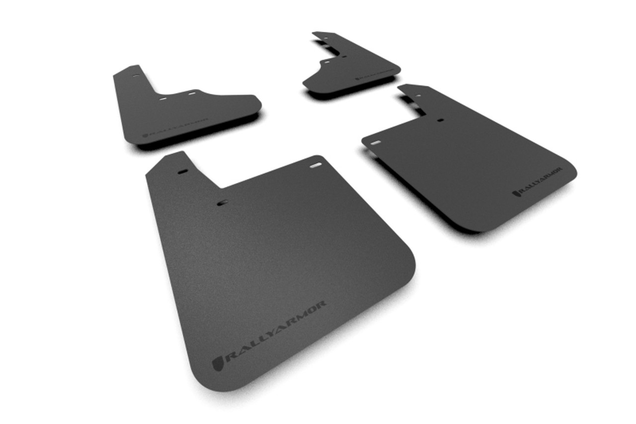 Rally Armor 93-01 Subaru Impreza RS Basic Black Mud Flap w/ Black Logo - MF2-BAS-BLK