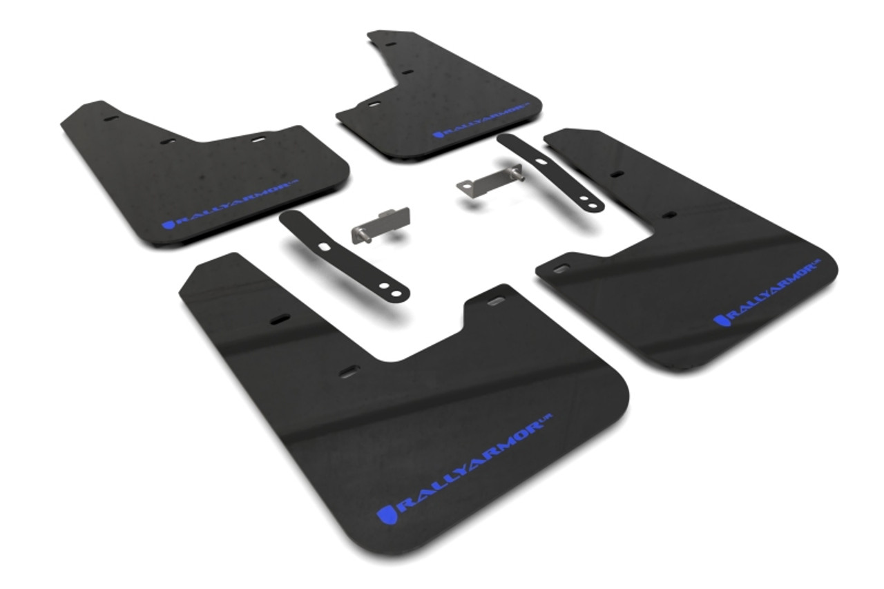 Rally Armor 23-25 Kia Niro SG2 Black UR Mud Flap Blue Logo - MF21-UR-BLK-BL
