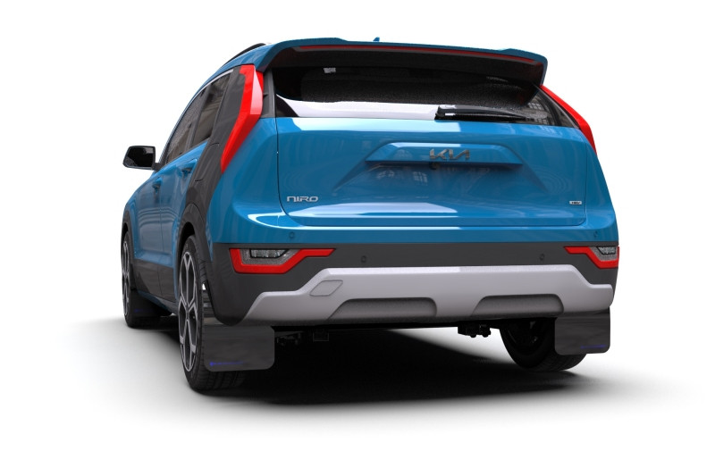 Rally Armor 23-25 Kia Niro SG2 Black UR Mud Flap Dark Grey Logo - MF21-UR-BLK-DGRY