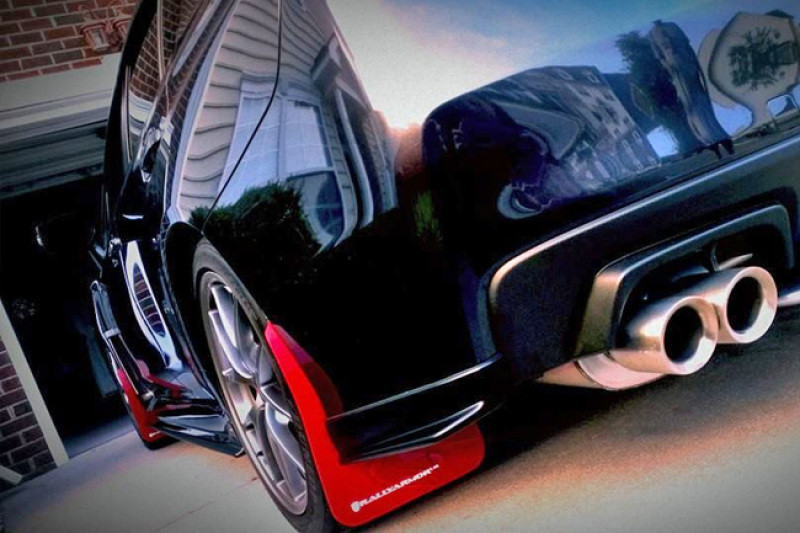 Rally Armor 15-21 Subaru WRX/STI Black UR Mud Flap w/Blue Logo - MF32-UR-BLK/BL