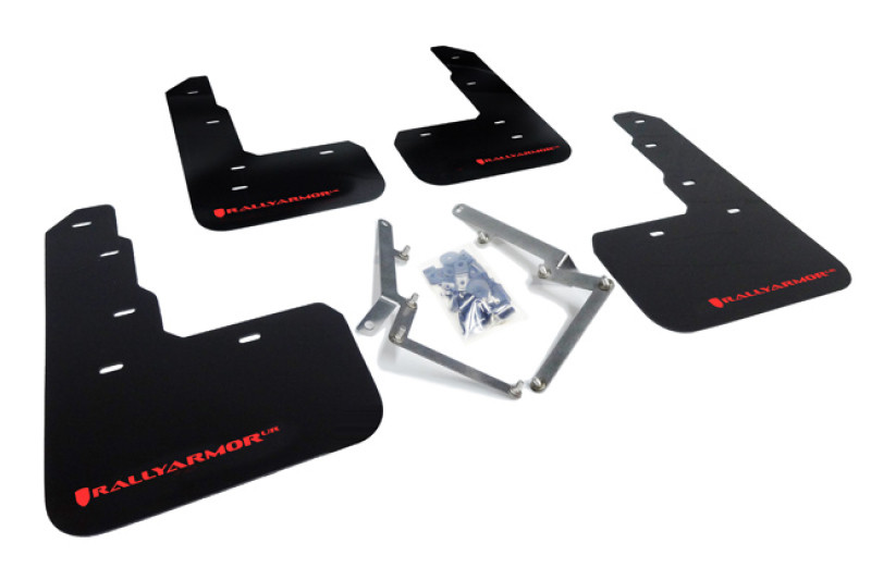 Rally Armor 17-22 Honda Civic Type R Black UR Mud Flap w/Red Logo - MF47-UR-BLK/RD
