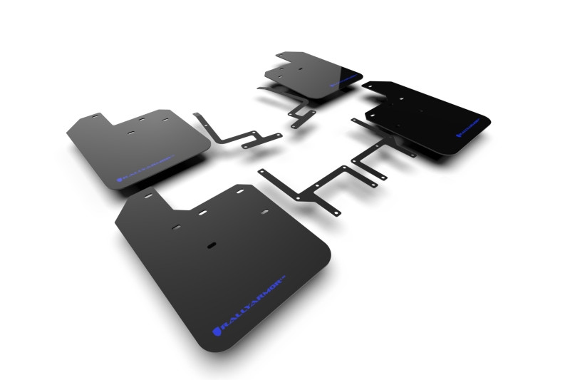 Rally Armor 18-25 Jeep JL Wrangler Black UR Mud Flap w/Blue Logo - MF54-UR-BLK/BL