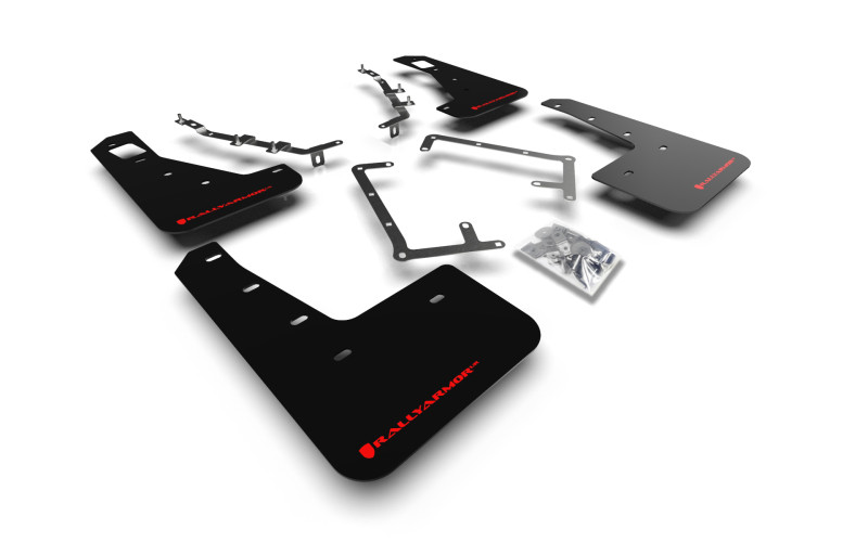 Rally Armor 09-11 Ford Focus MK2 RS Black UR Mud Flap Red Logo - MF56-UR-BLK/RD