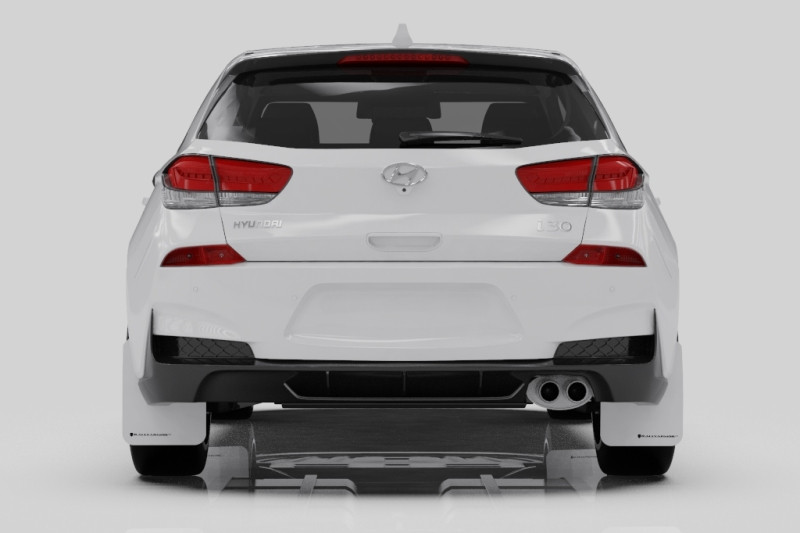 Rally Armor 19-21 Hyundai Elantra GT N Line/i30 Black UR Mud Flap w/Red Logo - MF59-UR-BLK/RD