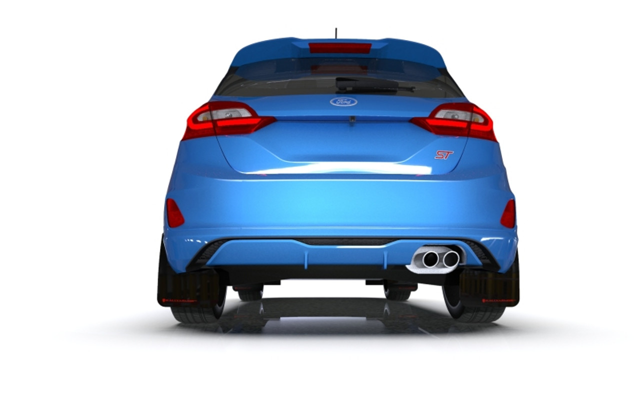 Rally Armor 18-23 Ford Fiesta ST MK8 Black UR Mud Flap w/Blue Logo - MF60-UR-BLK/BL