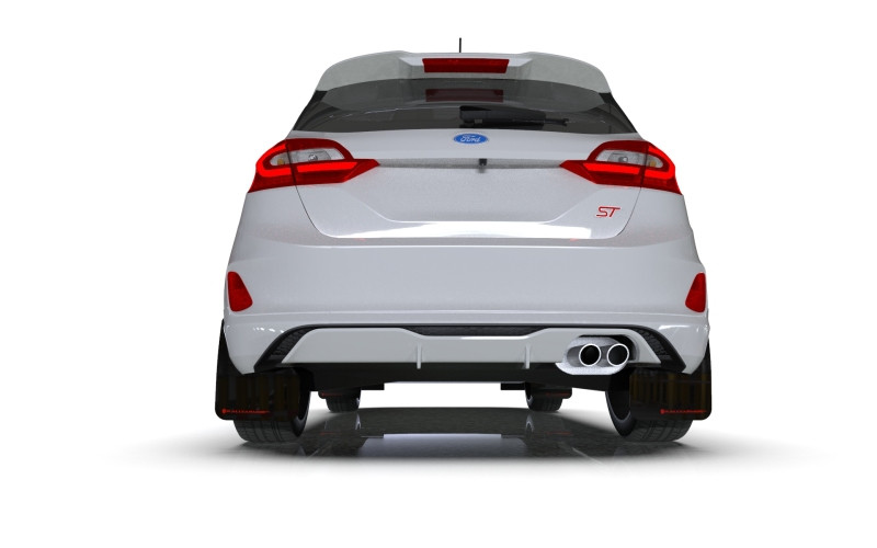 Rally Armor 18-23 Ford Fiesta ST MK8 Black UR Mud Flap w/Orange Logo - MF60-UR-BLK/OR