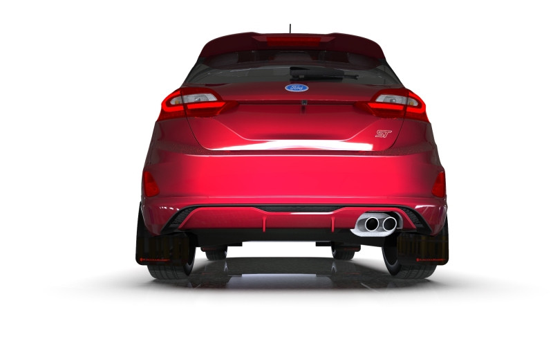 Rally Armor 18-23 Ford Fiesta ST MK8 Black UR Mud Flap w/Red Logo - MF60-UR-BLK/RD