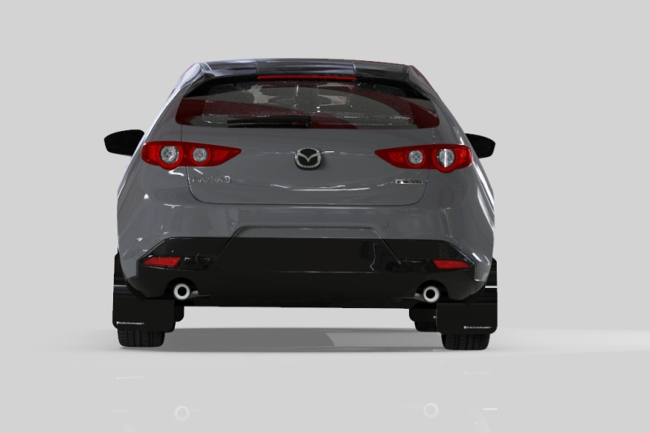 Rally Armor 19-25 Mazda3 Hatchback Black UR Mud Flap w/White Logo - MF61-UR-BLK/WH