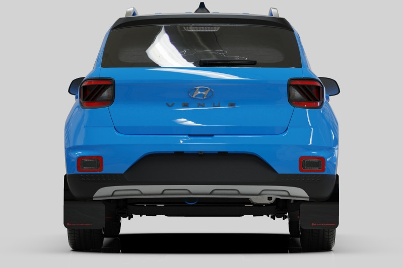Rally Armor 20-25 Hyundai Venue Black Mud Flap Blue Logo - MF65-UR-BLK/BL