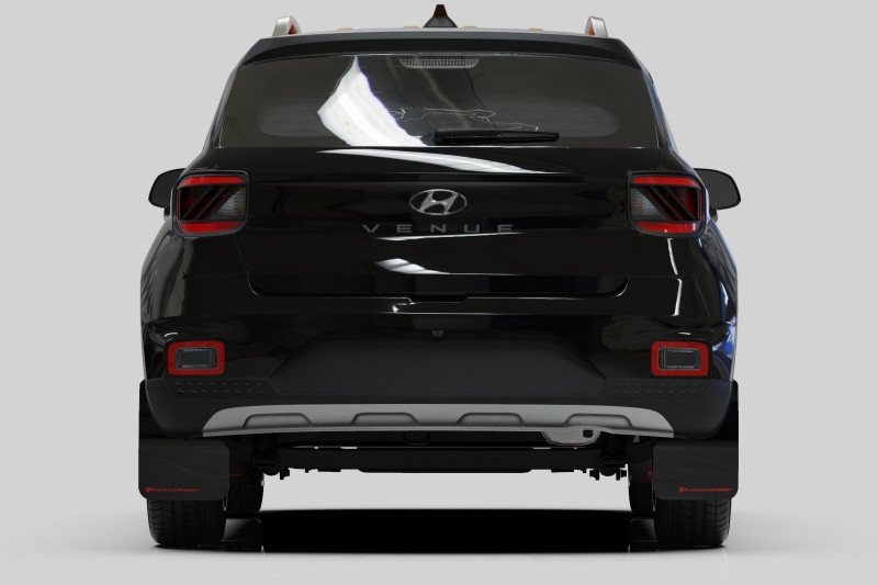 Rally Armor 20-25 Hyundai Venue Black Mud Flap Red Logo - MF65-UR-BLK/RD