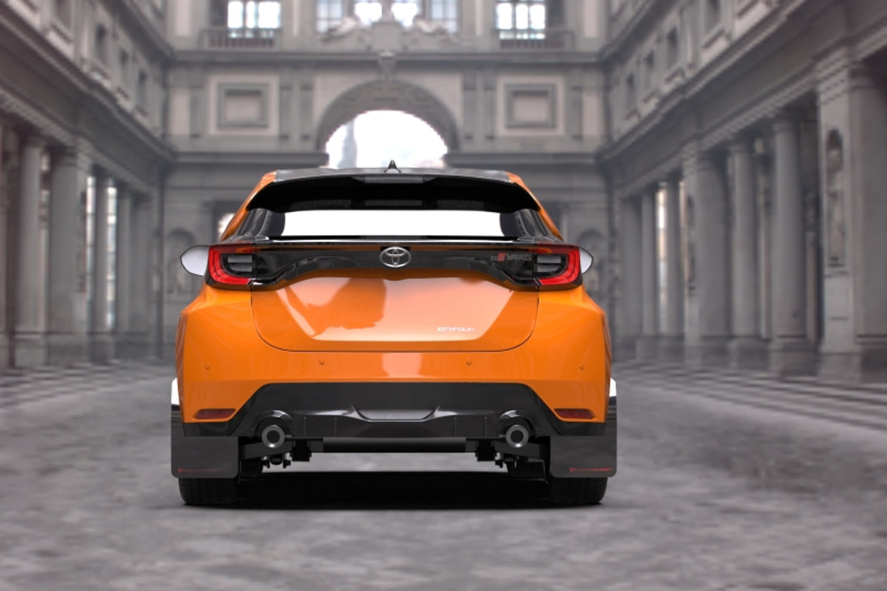 Rally Armor 20-25 Toyota GR Yaris Black Mud Flap w/Red Logo - MF74-UR-BLK/RD