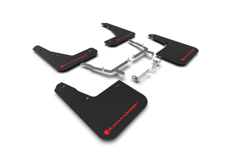 Rally Armor 19-25 Ford Focus ST MK4 Black UR Mud Flap w/Red Logo - MF77-UR-BLK/RD