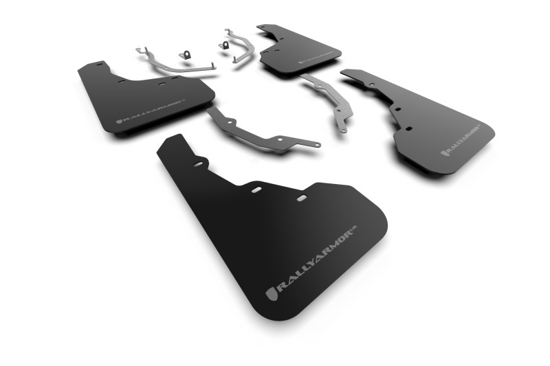 Rally Armor 22-25 Hyundai Santa Cruz Black Mud Flap w/Grey Logo - MF78-UR-BLK-GRY