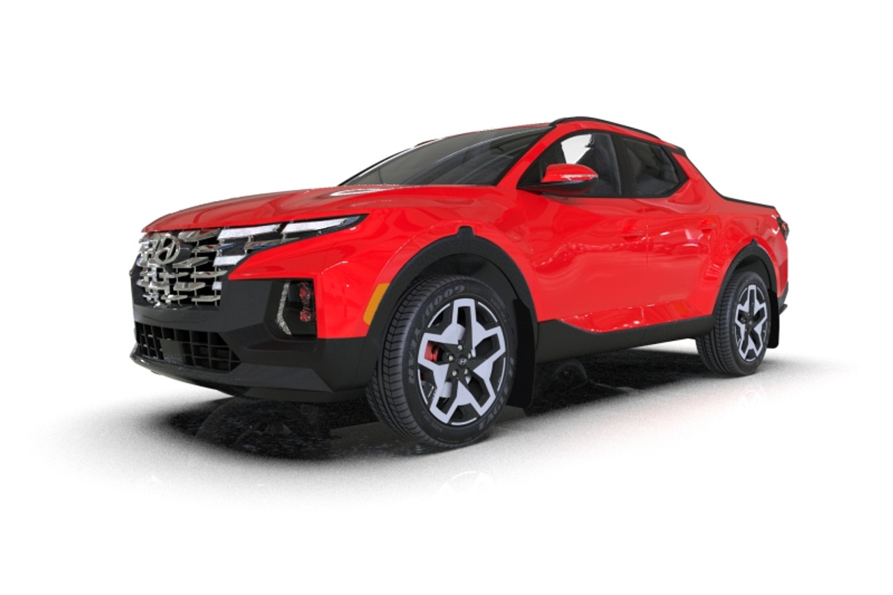 Rally Armor 22-25 Hyundai Santa Cruz Black Mud Flap w/Grey Logo - MF78-UR-BLK-GRY