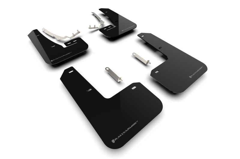 Rally Armor 22-25 VW MK8 Golf GTI/R Black UR Mud Flap w/Gray Logo - MF80-UR-BLK/GRY