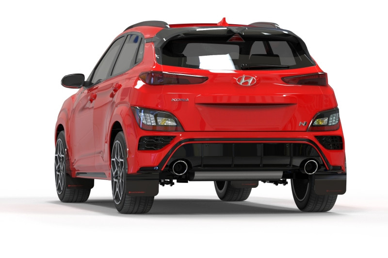 Rally Armor 22-23 Hyundai Kona N Black UR Mud Flap w/Red Logo - MF83-UR-BLK-RD
