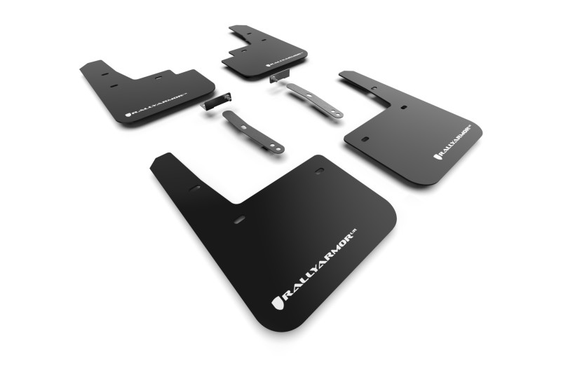 Rally Armor 22-23 Hyundai Kona N Black UR Mud Flap w/White Logo - MF83-UR-BLK-WH