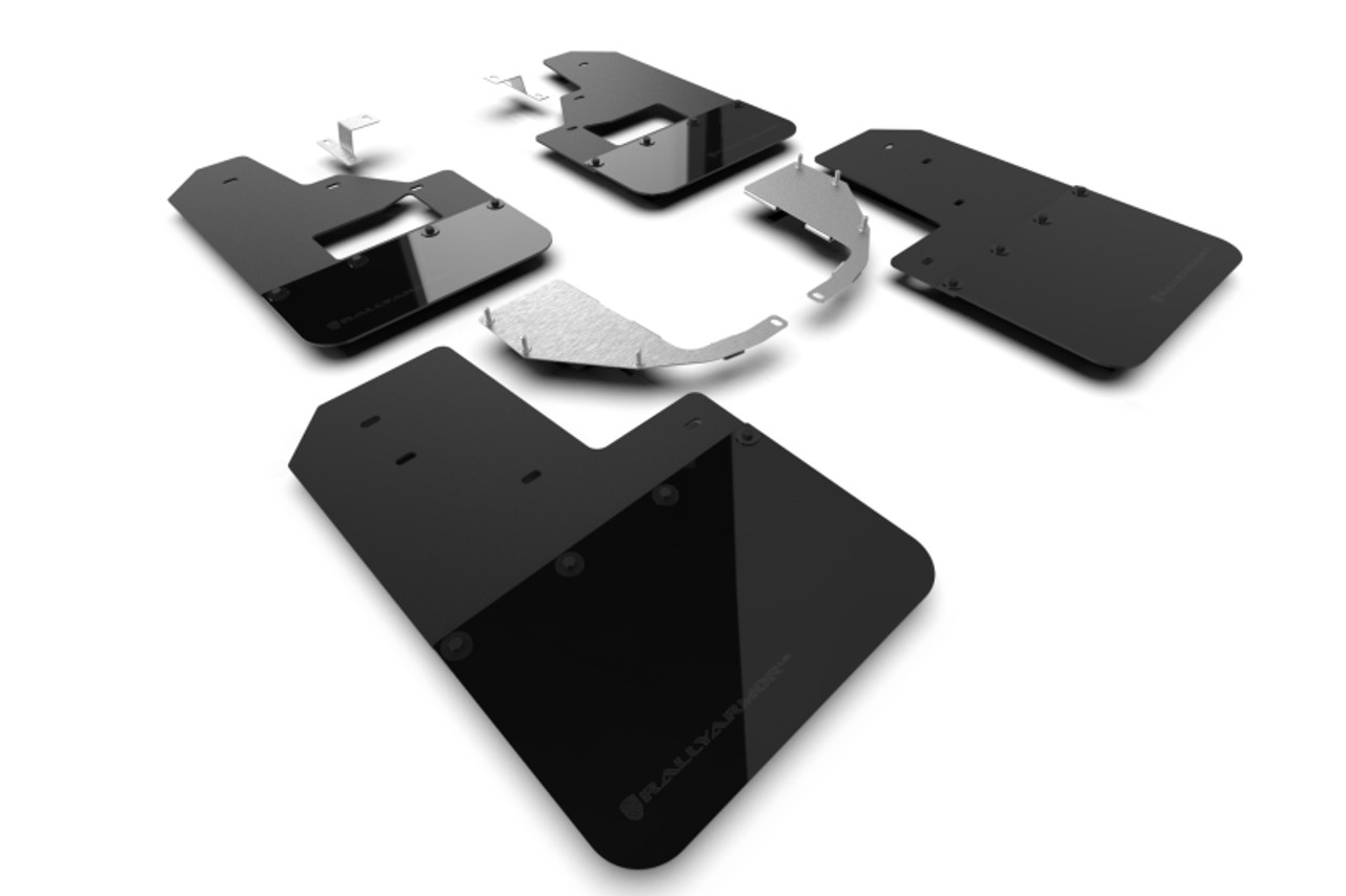 Rally Armor 21-25 Ford Bronco (Steel Bmpr + RB - NO Rptr/Sprt) Blk Mud Flap w/Met. Blk Logo - MF85-RB-ST-MBK