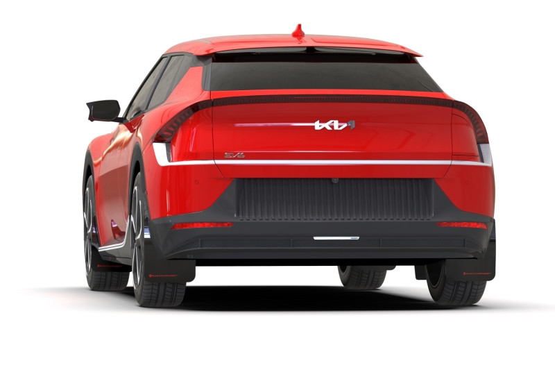 Rally Armor 22-25 Kia EV6 Black UR Mud Flap Red Logo - MF91-UR-BLK-RD