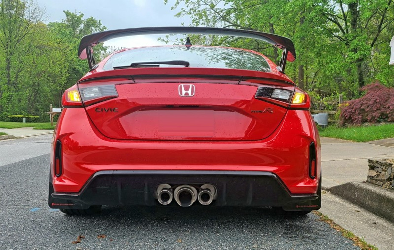 Rally Armor 23-25 Honda Civic Type R Black Mud Flap Red Logo - MF97-UR-BLK-RD