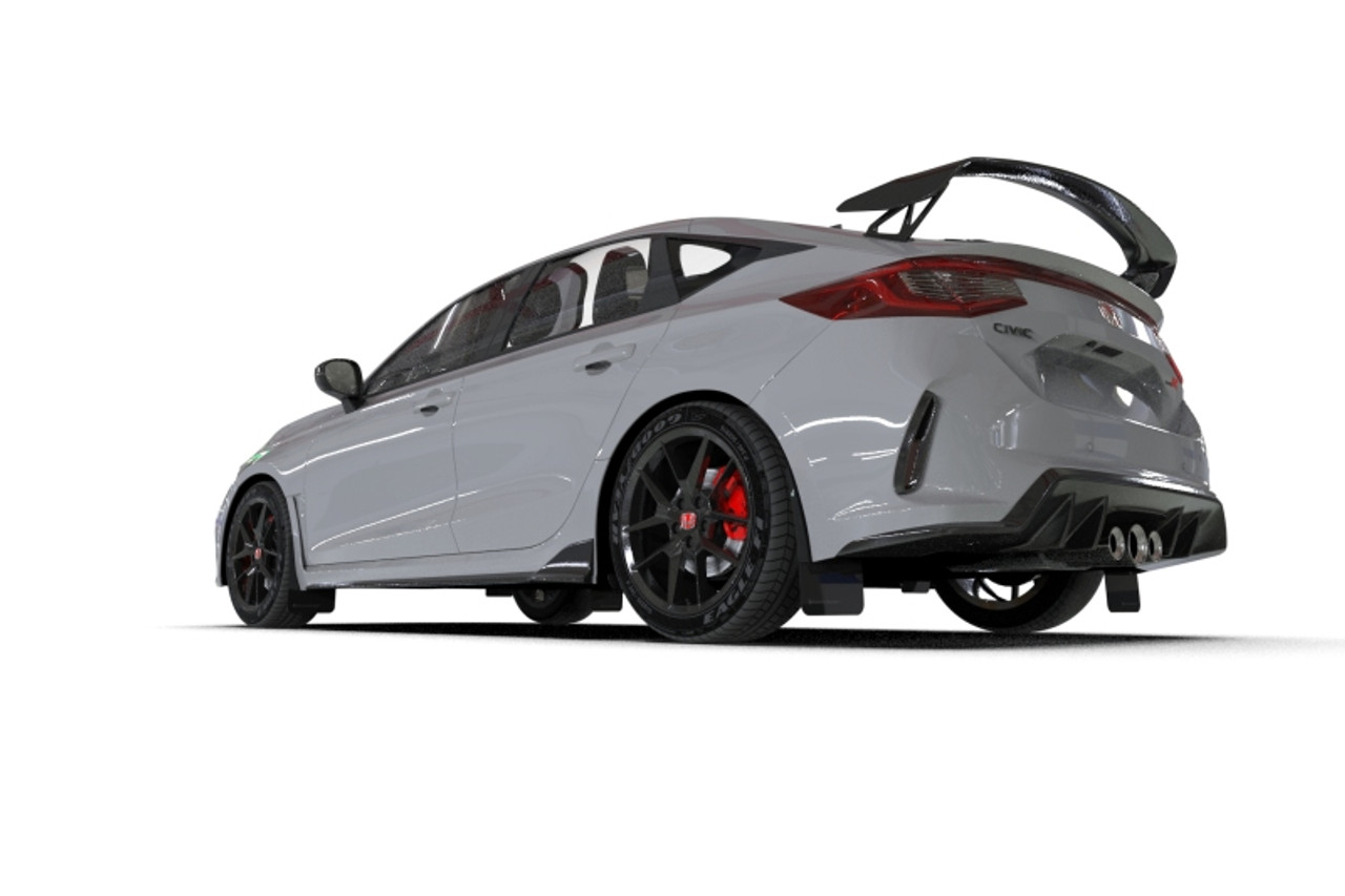 Rally Armor 23-25 Honda Civic Type R Black Mud Flap Red Logo - MF97-UR-BLK-RD