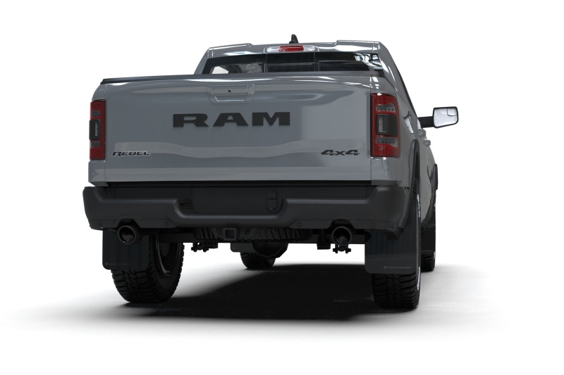 Rally Armor 19-25 Dodge Ram 1500 Rebel Black UR Mud Flap w/Dark Grey Logo - MF98-UR-BLK-DGRY