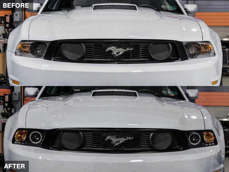 Raxiom 10-12 Ford Mustang w/ Headlights CCFL Halo Projector Headlights- Black Housing (Clear Lens) - 101685
