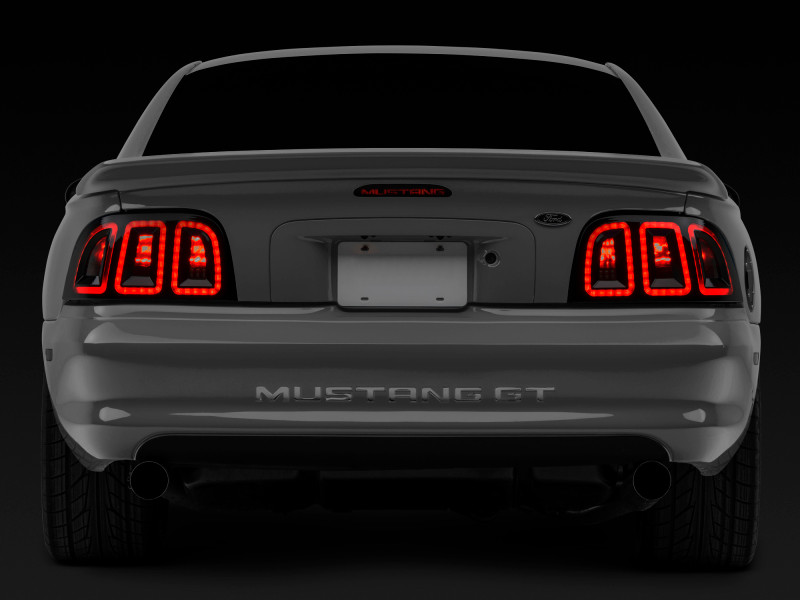 Raxiom 96-98 Ford Mustang Icon LED Tail Lights- Black Housing (Smoked Lens) - 389876