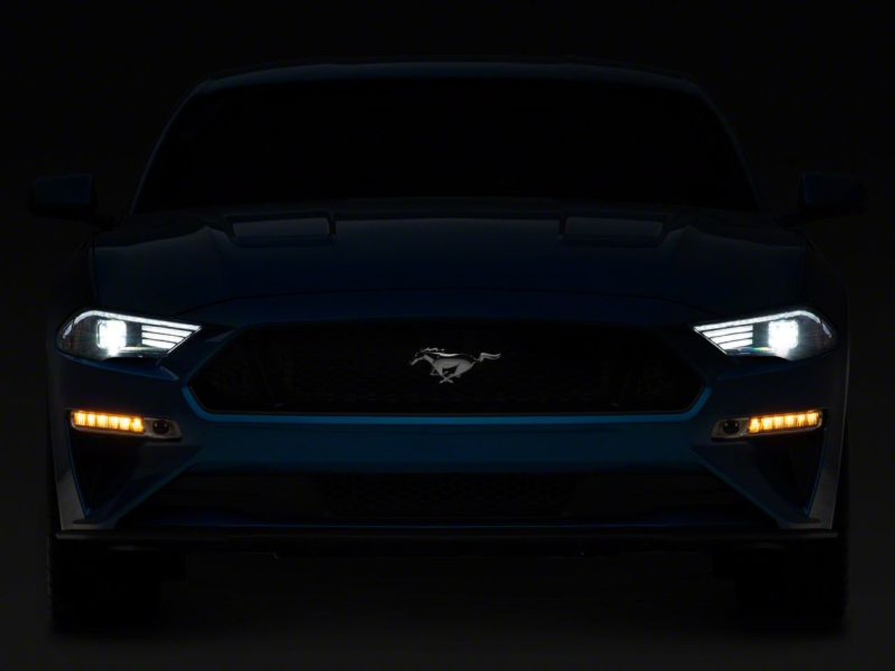 Raxiom 18-23 Ford Mustang GT EcoBoost LED Projector Headlights- Blk Housing (Clear Lens) - 407614