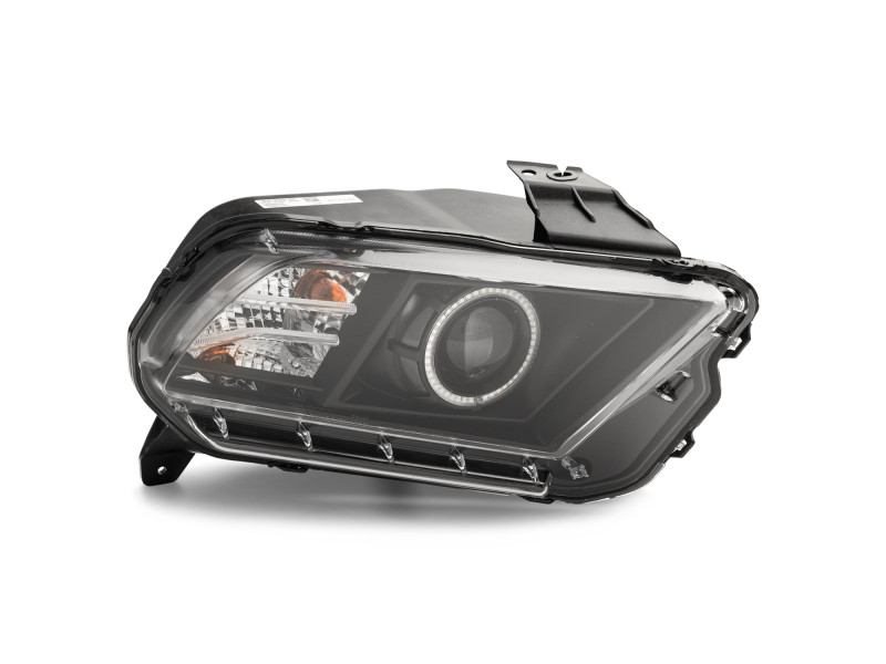 Raxiom 13-14 Ford Mustang LED Halo Projector Headlights- Black Housing (Clear Lens) - 408997