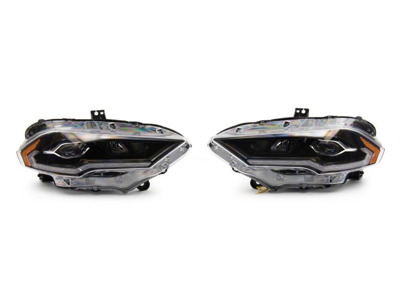 Raxiom 18-23 Ford Mustang GT EcoBoost LED Projector Headlights- Blk Housing (Clear Lens) - 412122