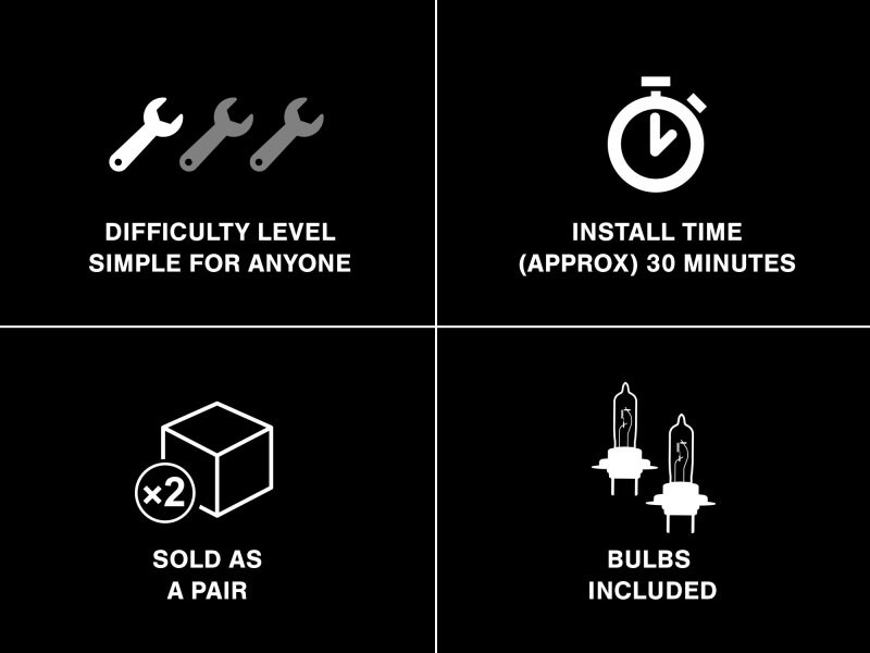 Raxiom 99-04 Ford Mustang Axial Series OE Style Headlights- Black Housing (Smoked Lens) - 49110